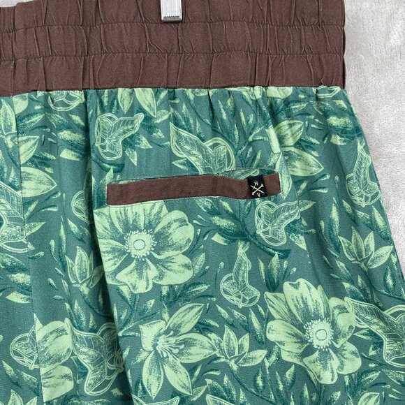 Lord of the Rings Wide Leg Green Leaf Print Pull On Split Leg Pants - Picture 7 of 15